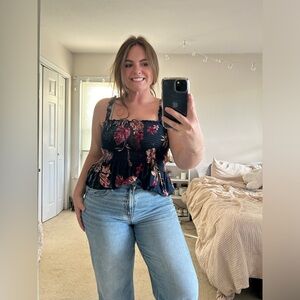 Floral Elastic Tank Top